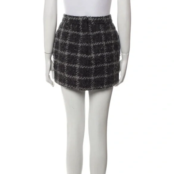 RED VALENTINO Wool Blend Plaid Mini Skirt - Picture 3 of 10